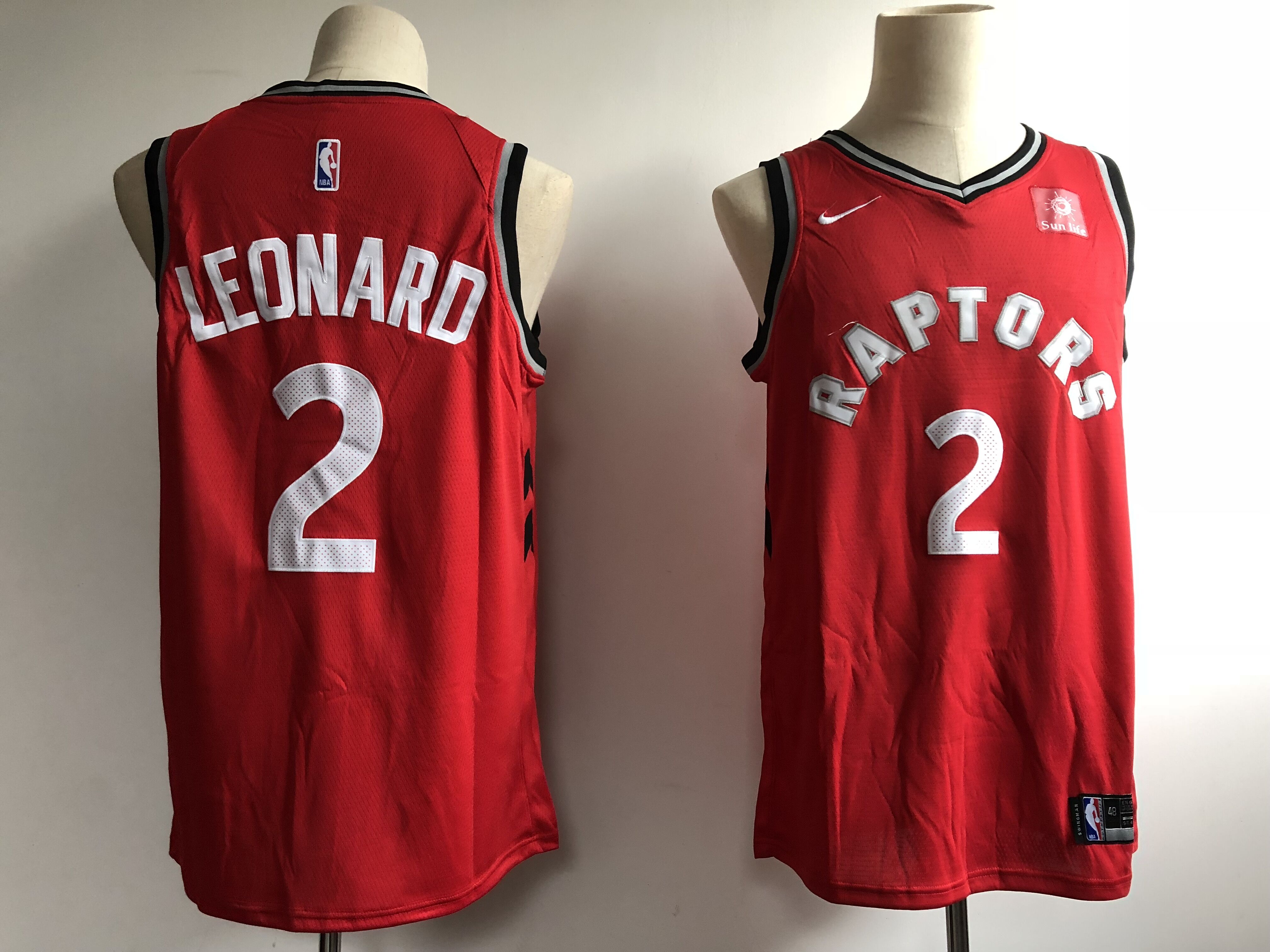 Men Toronto Raptors 2 Leonard Red Game NBA Nike Jerseys
